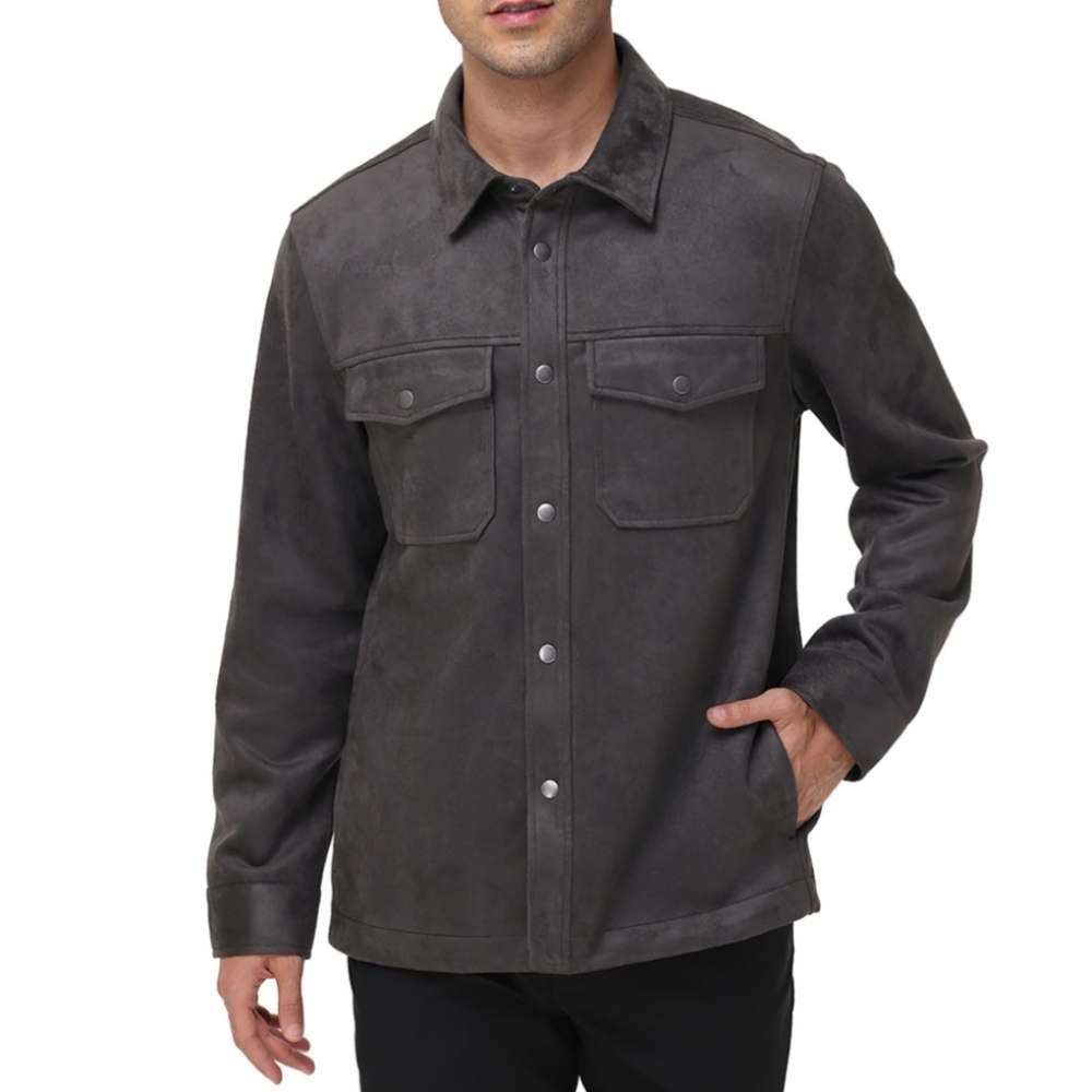 Men's Gray Suede Jacket